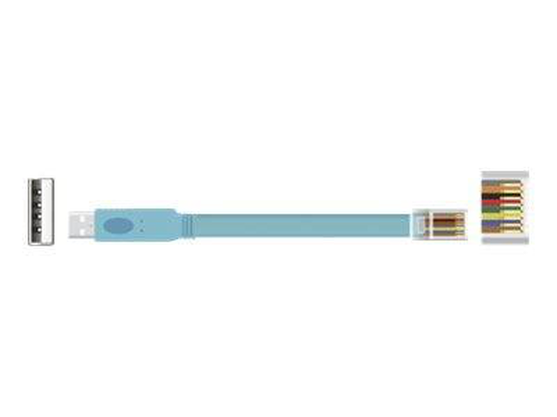 Delock / serial cable / USB (m) to rj-45 (m) / 3 m / eia-232 / blue, , medium-null