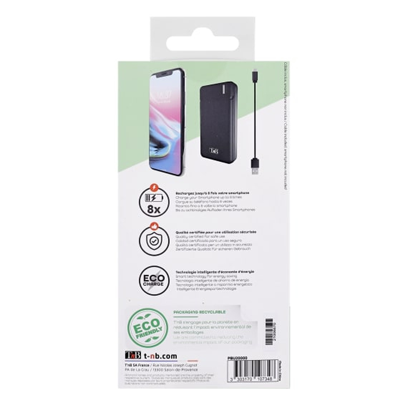 Tnb power bank 20000mAh 10w with 2 ports, , medium-null