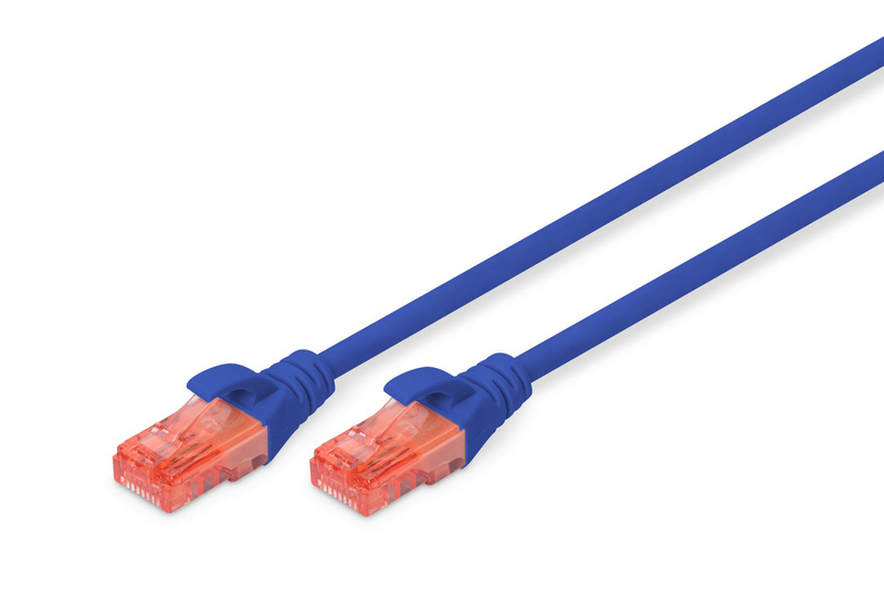 Digitus professional / patch cable / rj-45 (m) to rj-45 (m) / 3 m / utp / cat 6e / booted, halogen-free, molded, snagless / blue-null