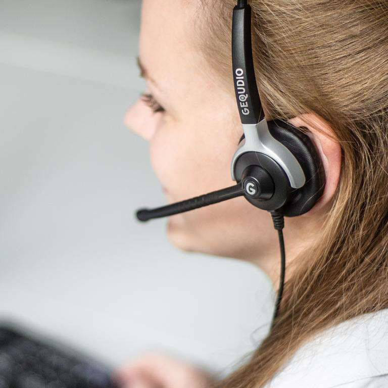 Gequdio wa9021 binaural wired headset for cisco ip phones rj connector quick-disconnect lightweight black-null