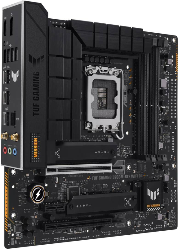 Asus tuf gaming b760m-btf Wi-Fi d4 micro-atx motherboard lga 1700 intel b760 ddr4 pcie 5.0 triple m.2 Wi-Fi 6 black-null