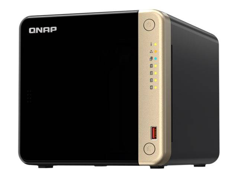 Qnap ts-464 4-bay nas intel celeron quad-core 8GB ddr4 dual m.2 nvme dual 2.5GBe 4k HDMI diskless black ts-464-8g-null