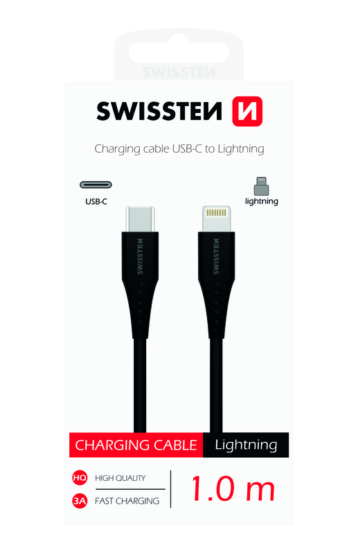 Swissten  1m USB-c to lightning 3a black, , medium image number null