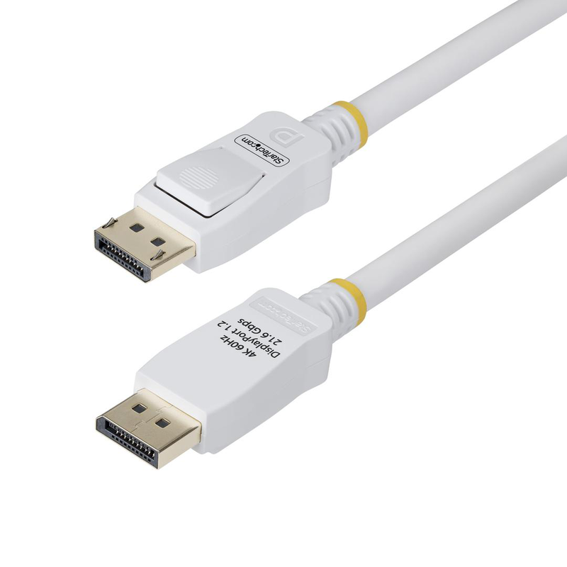 Displayport cable - displayport (m) latched to displayport (m) latched - displayport 1.2 - 1.8 m - 4k60hz support, 2k144hz support, 1080p support 240hz, halogen-free, passive - white-null