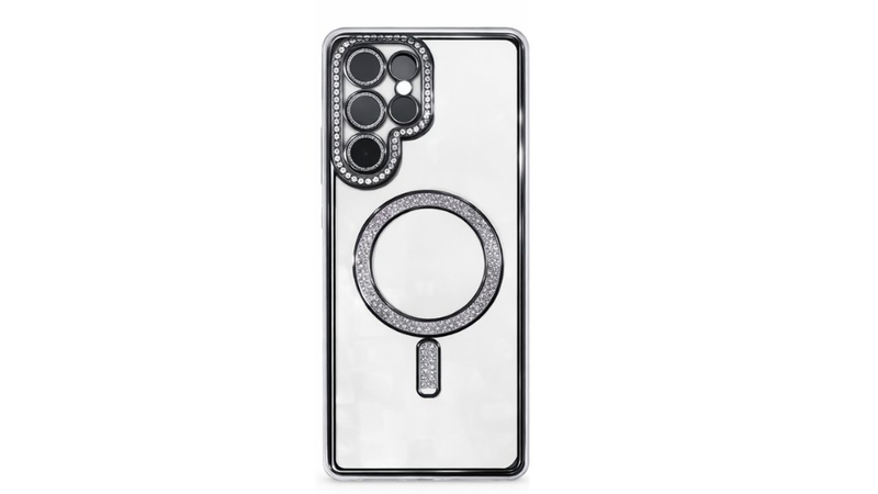 Glitter magnetic clear case with MagSafe for samsung a35&ndash; black, , medium-null