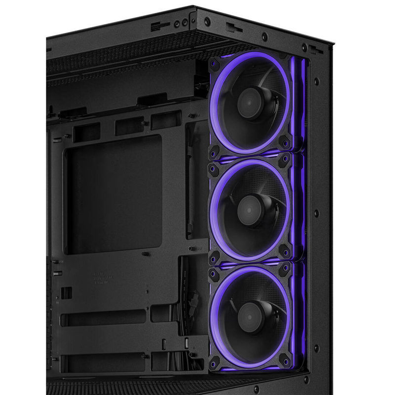 Asus a31 plus tg argb black atx mid-tower pc case panoramic tempered glass 4x 120mm argb fans btf-ready-null