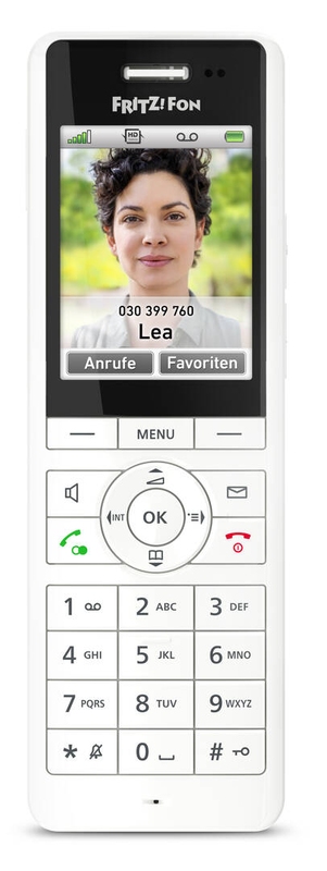 Avm fritz!fon x6 / cordless extension handset / answering system / with internet radio with caller id / eco dectgap / 3-way call capability / sip / white, , medium-null