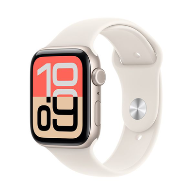 Apple Watch SE 3 GPS 44mm Starlight Aluminium Case Starlight with Sport Band M/L, Starlight, medium