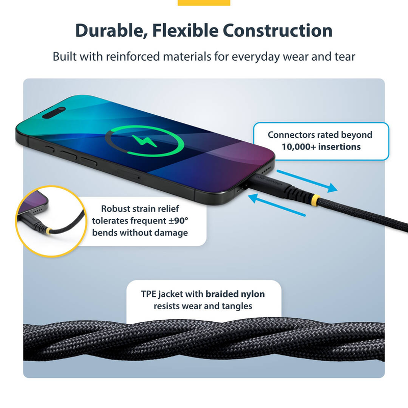 Startech.com / USB cable / 24 pin USB-c (m) to 24 pin USB-c (m) / USB 2.0 / 3 a / USB power delivery (60w) / black-null