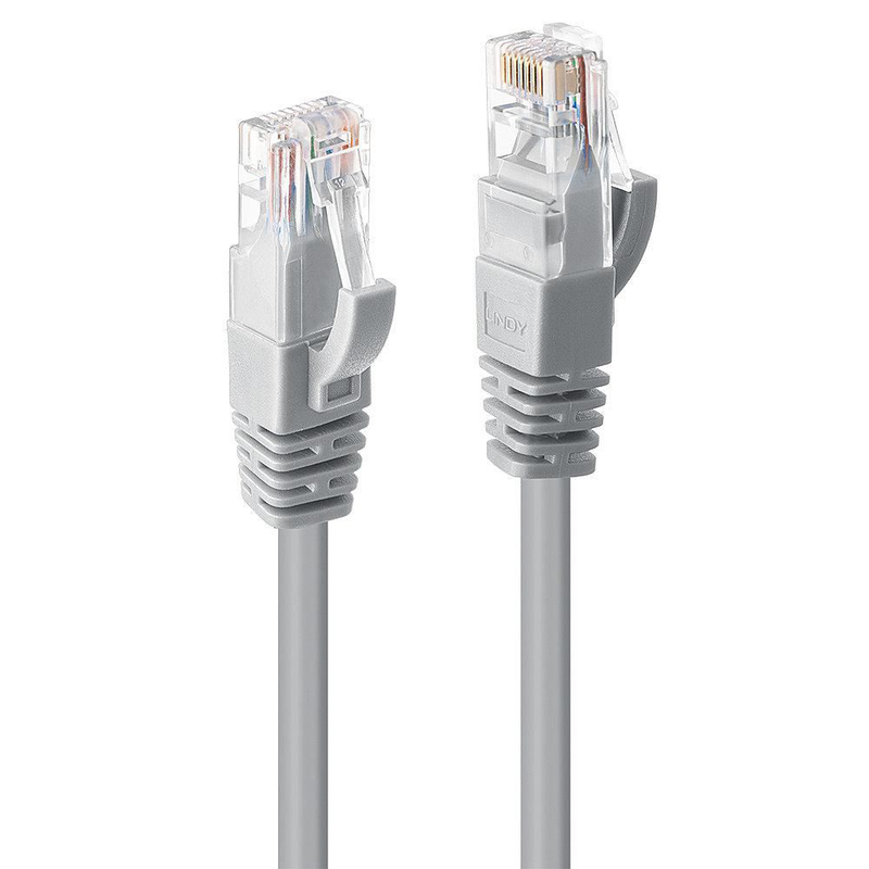 Lindy - patch cable - rj-45 (m) to rj-45 (m) - 30 cm - utp - cat 6 - molded, snagless, stranded - grey-null
