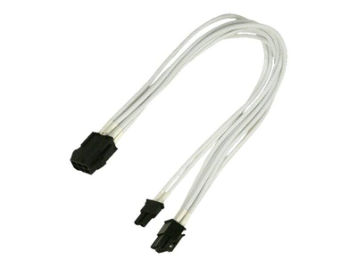 Nanoxia - power adapter - 8 pin pcie power (6+2) (f) to 6 pin pcie power (m) - 30 cm - latched - white, White, medium