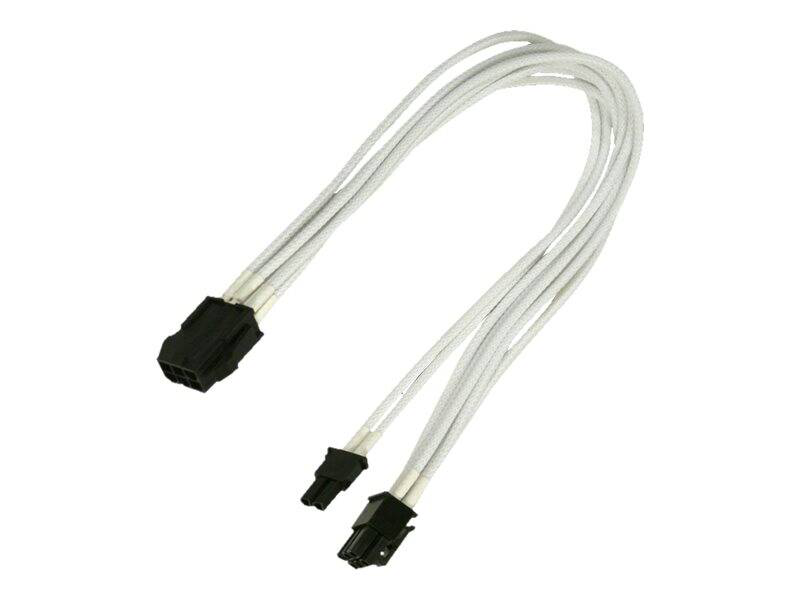 Nanoxia - power adapter - 8 pin pcie power (6+2) (f) to 6 pin pcie power (m) - 30 cm - latched - white-null