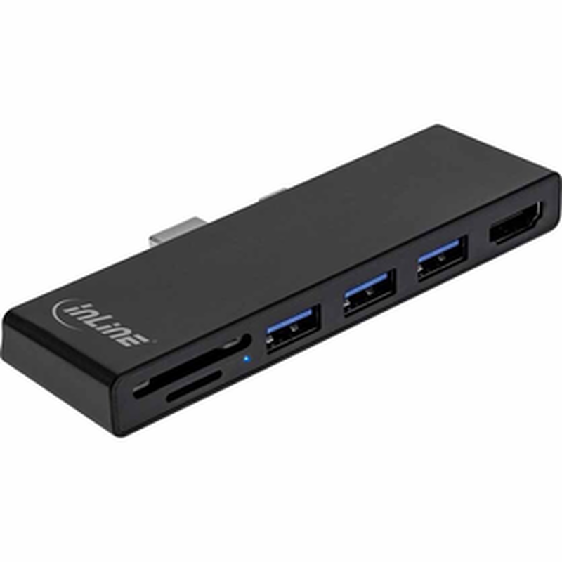 35393 multi hub surface pro 4/5/6 3-port USB3.2 typea f, HDMI, 4k, cardreader inline, , medium-null