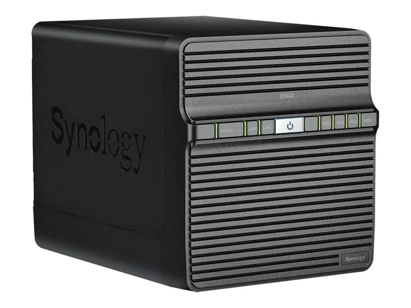 Synology disk station ds423 / nas server / 4 bays / sata 6GB/s / raid raid 0, 1, 5, 6, 10, jbod / ram 2GB / gigabit ethernet / iscsi support, , medium-null