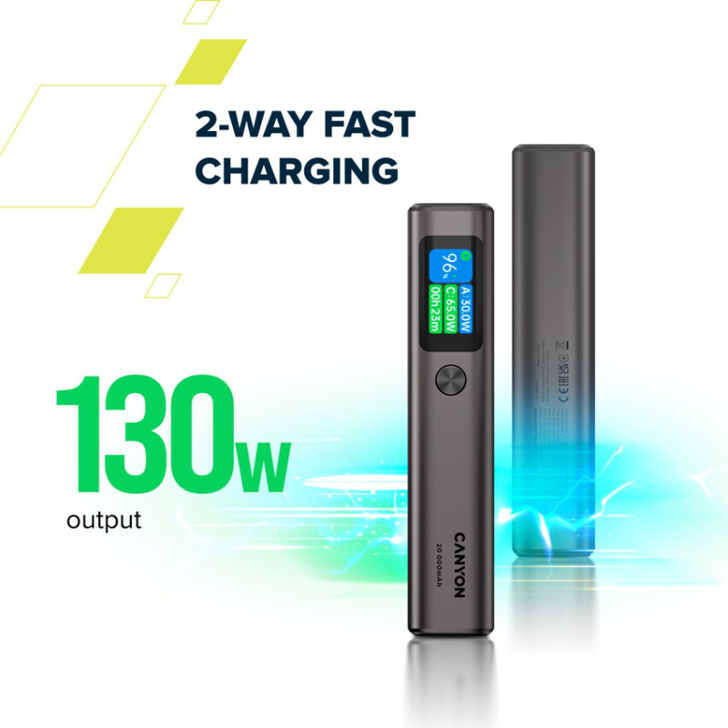Canyon power bank 20000mAh 130w - grey, , medium image number null