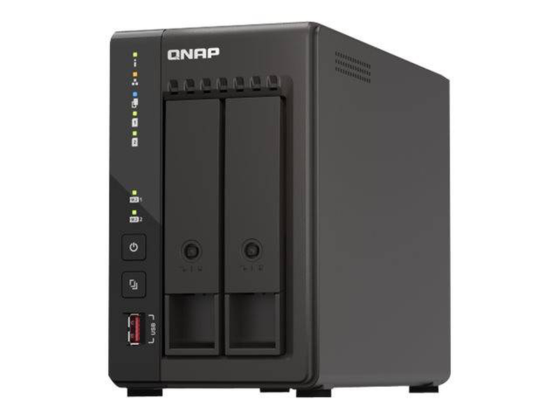 Qnap ts-253e / nas server / 2 bays / sata 6GB/s / raid raid 0, 1, 5, 6, 10, 50, jbod, 60 / ram 8GB / 2.5 gigabit ethernet / iscsi support, , medium-null