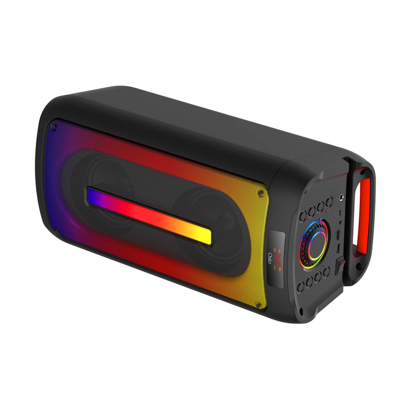 "osio obt-8020 portable bluetooth speaker with USB, led, aux, tf, rc, fm, tws and wired mic. – 60w" image number null