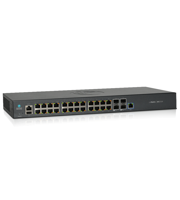 Cambium networks cnmatrix ex2028 managed l2/l3 switch | 24x gigabit rj-45 | 4x sfp+ | 800 mhz | internal power supply, , medium-null