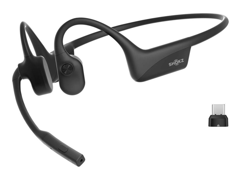 Shokz opencomm2 uc / 2025 upgrade / headset / open ear / behind-the-neck mount / bluetooth / wireless / USB-c via bluetooth adapter / black / zoom certified, , medium-null