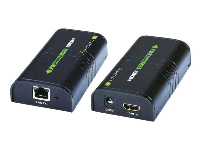 Techly amplifier / splitter HDMI over ip network - transmitter and receiver - video/audio/infrared extender - HDMI - up to 120 m, , medium-null