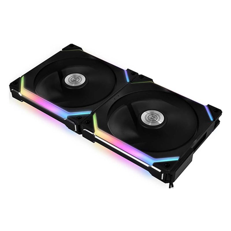 Lian li uni fan sl 140 case fans  argb pwm with controller double black-null