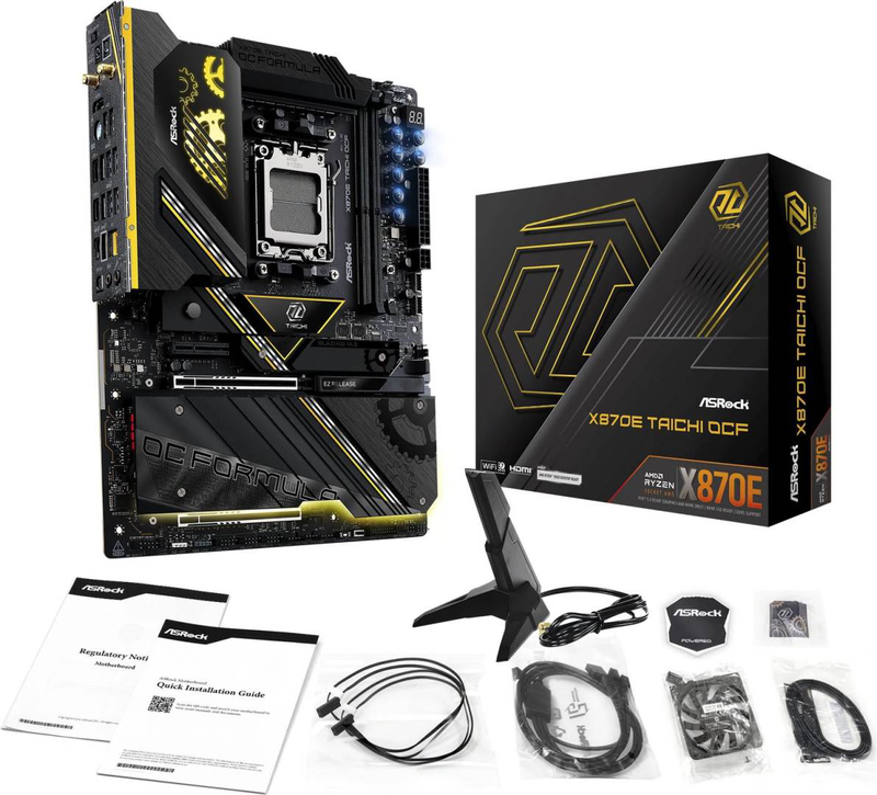 Asrock x870e taichi ocf am5 atx overclocking motherboard Wi-Fi 7 5G lan, , medium-null
