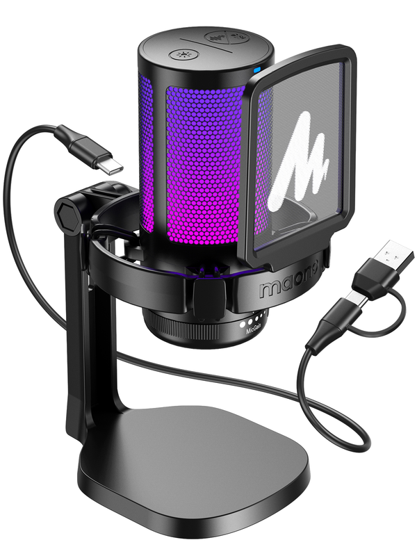 Maono microphone desktop condenser USB dgm20 &bull;recommended uses:gaming, streaming, recording, podcasting, video creation, online chat &bull;connectivity technology USB, USB c &bull;connector type USB Type-C, USB-null