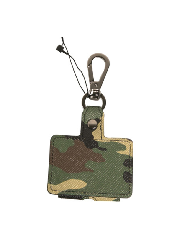 Multicolor camouflage leather metal AirPods case-null