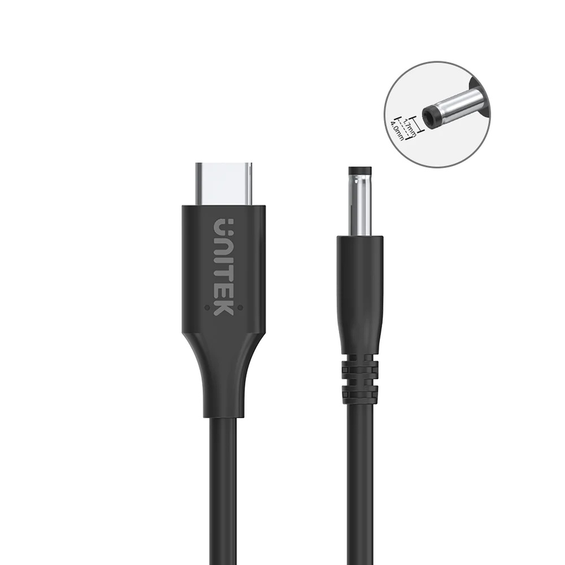 Unitek ucl USB-c to dc cable 1.8m 65w for lenovo 4.0x1.7mm c14118bk, , medium-null