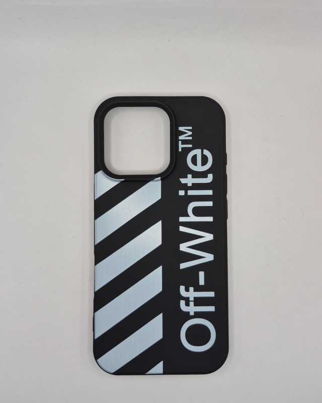 Apple iPhone &lsquo;off white&rsquo; case &ndash; black-null