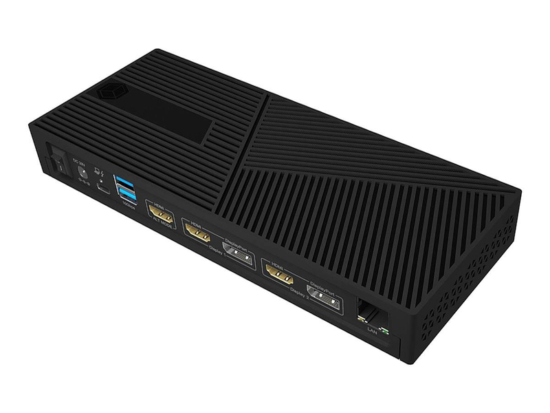 Icy box ib-dk2246ac USB-c docking station triple display 3x HDMI 2x dp 4k60 6x USB 3.2 1GBe card reader 100w pd-null