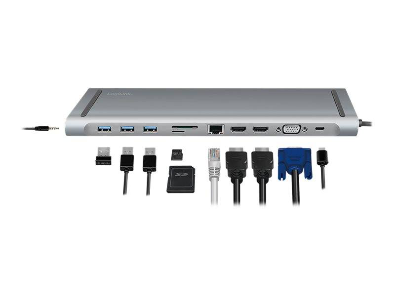 Logilink / docking station / USB-c 3.2 Gen 1 / vga, 2 x HDMI / gige, , medium-null