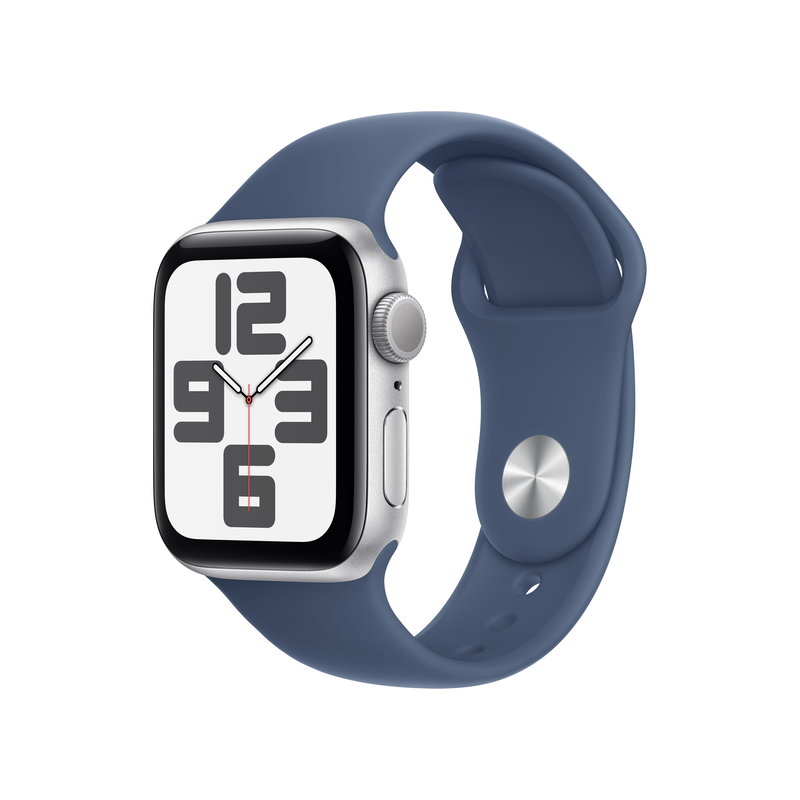 Apple watch se GPS 40mm silver aluminium case with blue silicone band - s/m-null