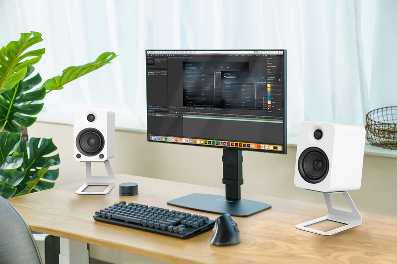 Kanto se4 elevated desktop speaker stands for midsize speakers - white, pair-null