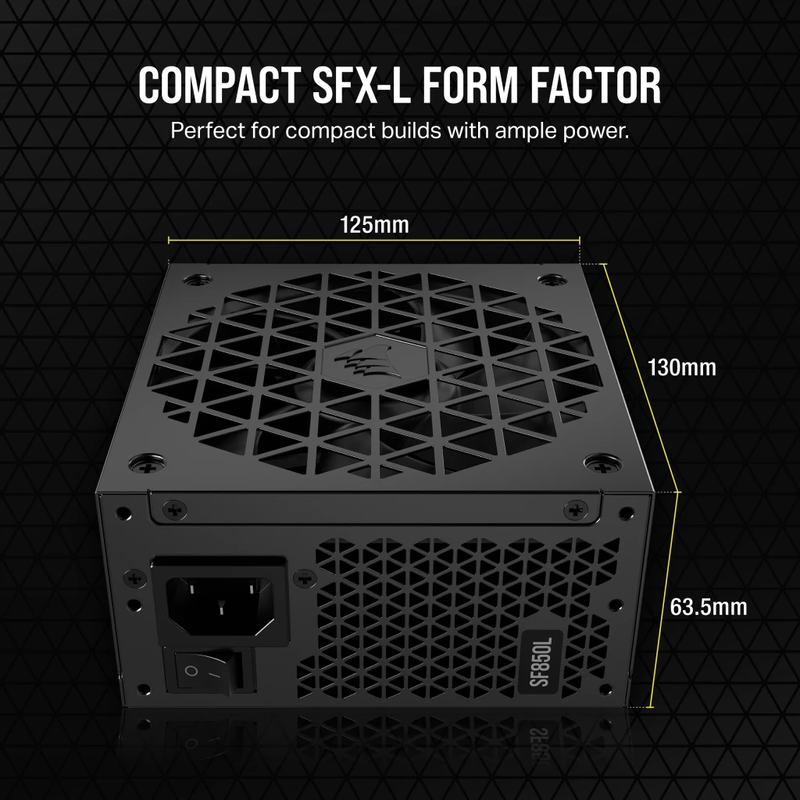 Corsair sf850l 850w sf-l 80 plus gold fully modular low noise high performance power supply (cp-9020245-uk)-null