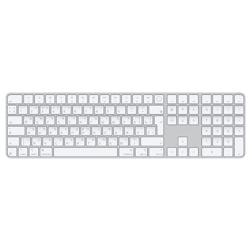 Apple magic keyboard with touch id and numeric keypad for mac with apple silicon (USB-c) us russian (mxk73rs/a)-null