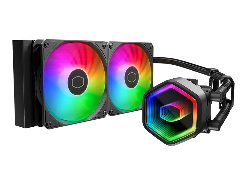 Cooler master masterliquid 240 core II mlw-d24m-a18pa-r1 240mm argb aio liquid cooler infinity mirror black-null