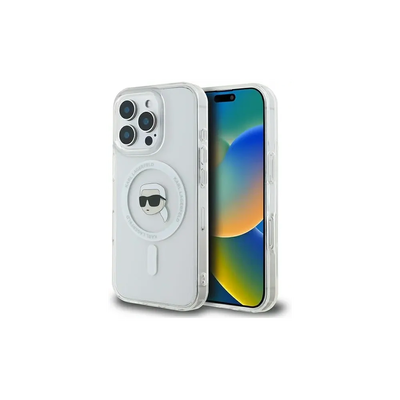 Karl lagerfeld iPhone 16 pro max iml metal karl head MagSafe white, , medium