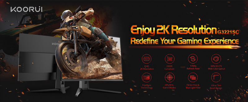 Koorui g3221sc 31.5" &omicron;&theta;ό&nu;&eta; va curved 170hz freesync qhd 2560x1440-null