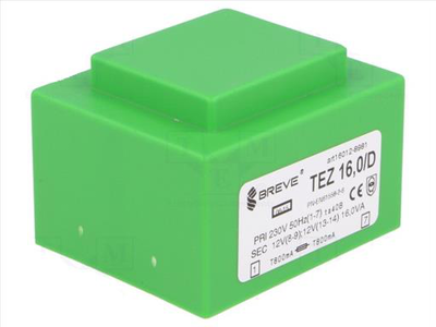 16va 230vac 12v 12v transformer encapsulated, , medium