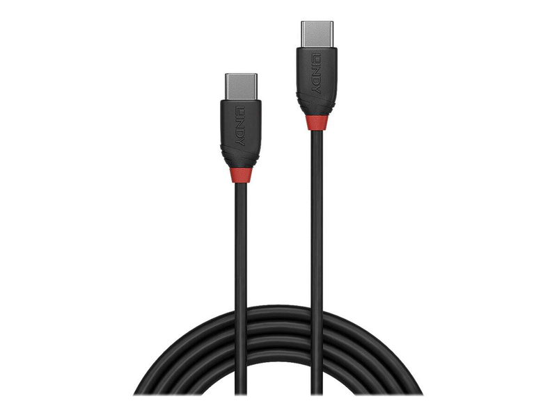 Lindy black line / USB cable / USB-c (m) to USB-c (m) / USB 3.1 / 3 a / 50 cm / black-null