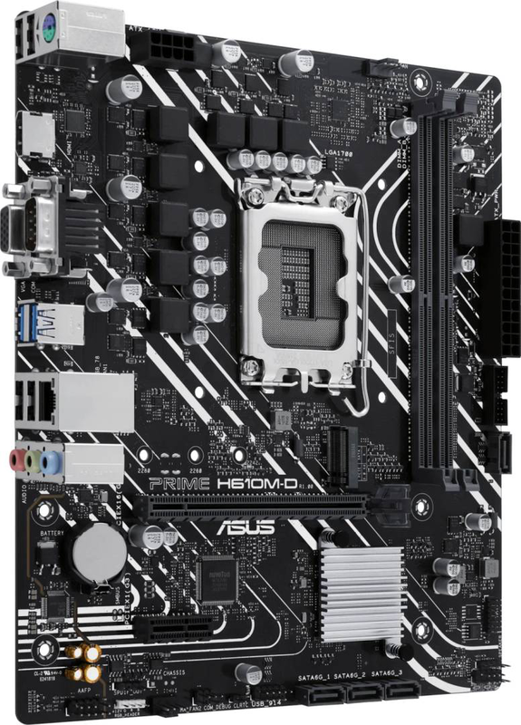 Asus prime h610m-d motherboard | intel h610 | lga1700 | ddr5 | micro atx | pcie 4.0 | m.2 | 1GB lan | HDMI + vga, , medium-null