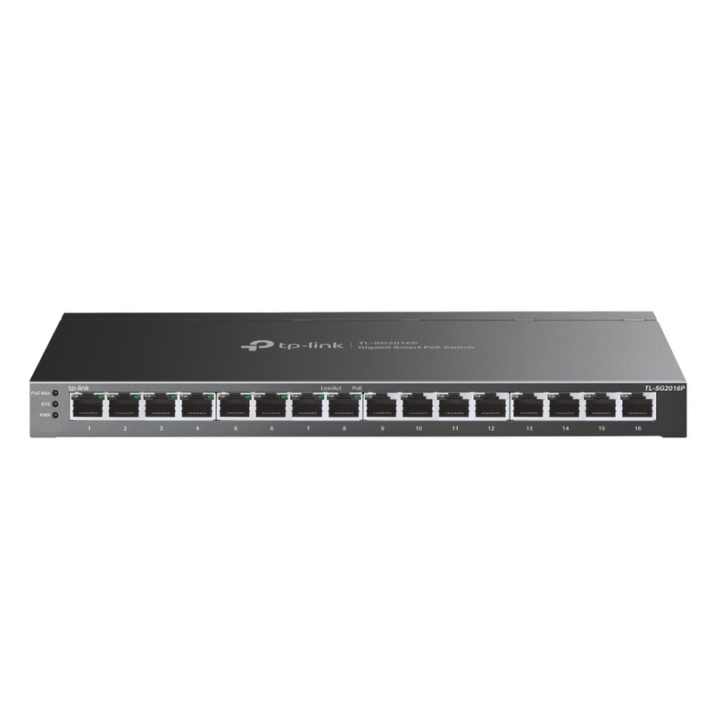 Tp-link tl-sg2016p jetstream 16-port gigabit smart switch with 8-port poe+, , medium-null