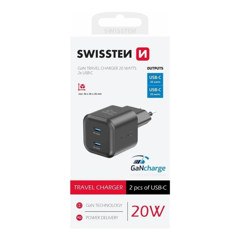 Swissten gan &tau;&alpha;&xi;&iota;&delta;&iota;&omega;&tau;&iota;&kappa;ό&sigmaf; &phi;&omicron;&rho;&tau;&iota;&sigma;&tau;ή&sigmaf; 20w &mu;&epsilon; 2x USB-c & power delivery 22070510 &mu;&alpha;ύ&rho;&omicron;, , medium-null