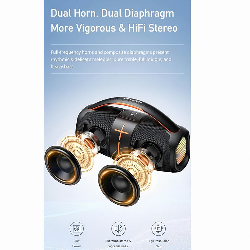 Wireless speaker bluetooth awei y887 / 20w waterproof, , medium-null