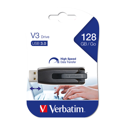 Verbatim USB 128GB 3.0 v3 grey new store n go drive, , medium