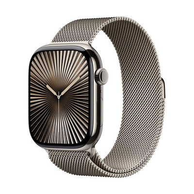Watch series 10 GPS + cellular 46mm natural titanium case with natural milanese loop - s/m