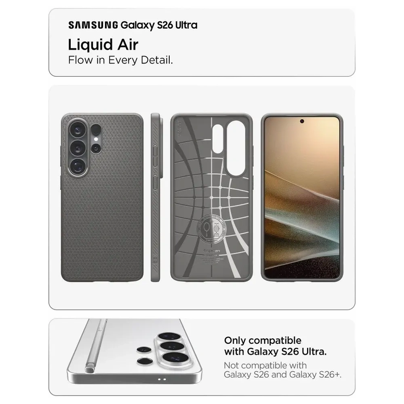 Spigen liquid Air samsung galaxy s26 ultra marble grey, , medium-null