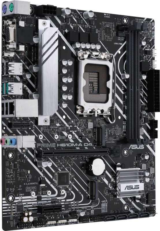 Asus prime h610m-a d4-csm micro-atx motherboard lga 1700 intel h610 ddr4 pcie 4.0 dual m.2GBe HDMI dp vga black-null