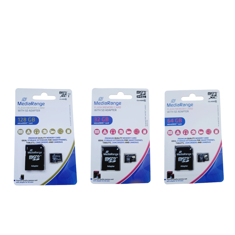 Mediarange micro sdhc card 32GB/64GB/128GB class 10 with sd adaptor-null